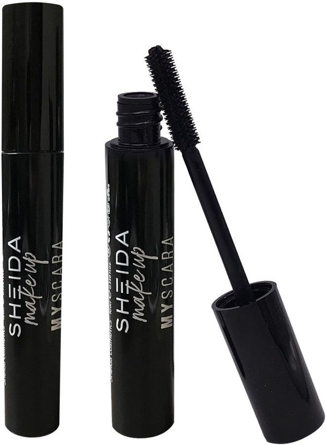 SHEIDA Mascara, Black Lengthening and Volumizing Formula with Precision Brush, Professional Makeup for Long-Lasting Wear - Image 1